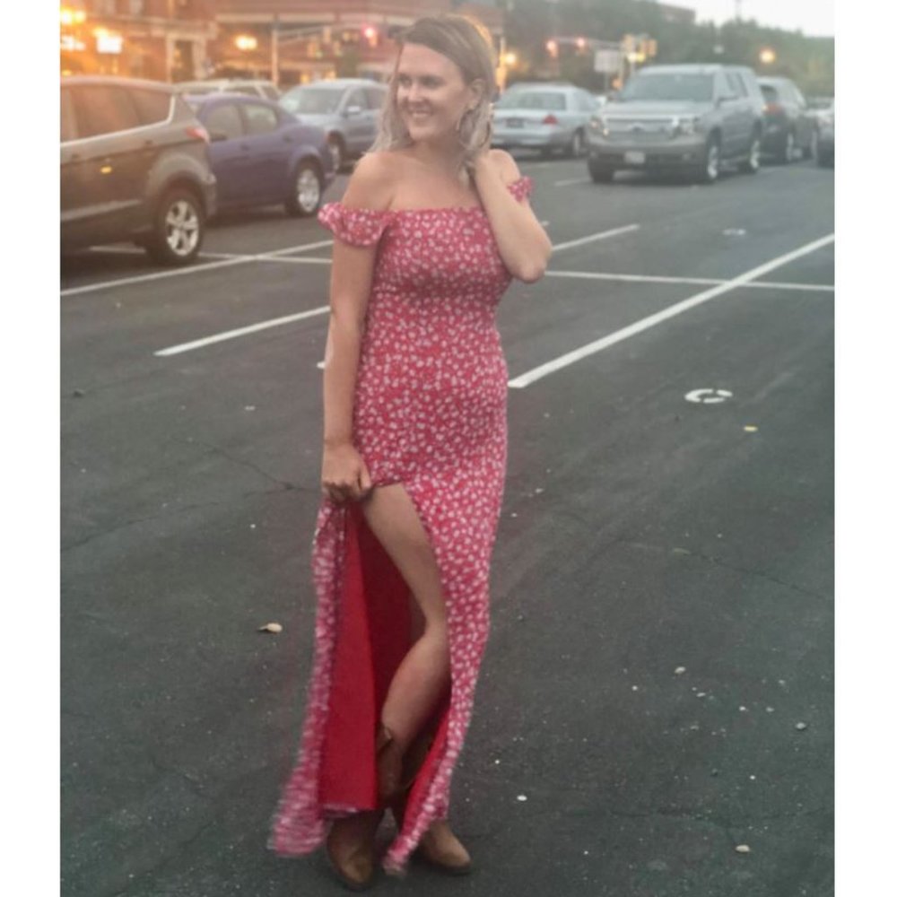OFF‎ SHOULDER HIGH SLIT MAXI DRESS